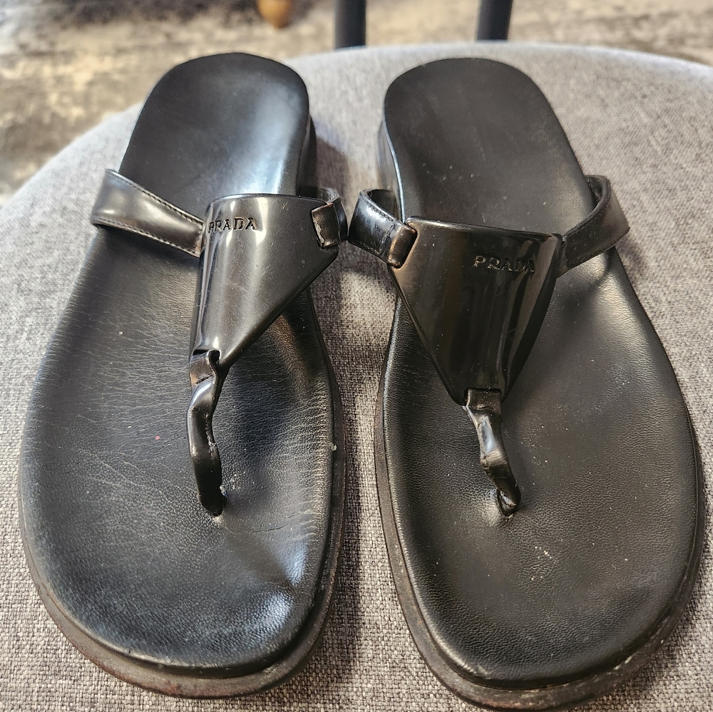 Black Prada sandals